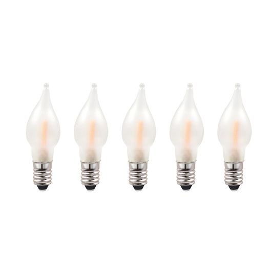 Ersatzkerzen Lichterkette LED-Filament 10-55V 0,5W für Lichterketten & Schwibbogen, 5 Stk Riffelkerzen E10, für 4-24 Brennstellen innen 151305