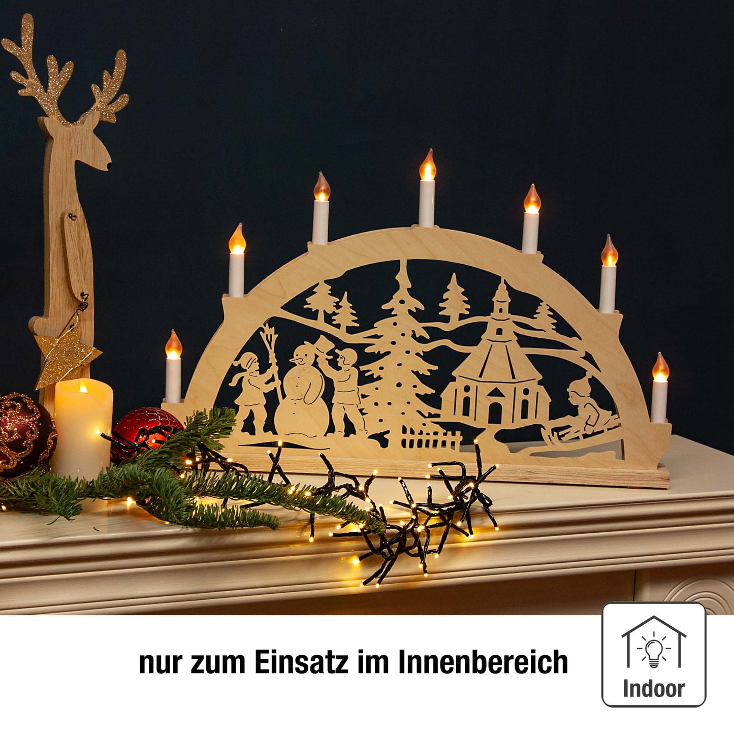 Ersatzkerzen Lichterkette LED-Filament 10-55V 0,5W für Lichterketten & Schwibbogen, 5 Stk Riffelkerzen E10, für 4-24 Brennstellen innen 151305
