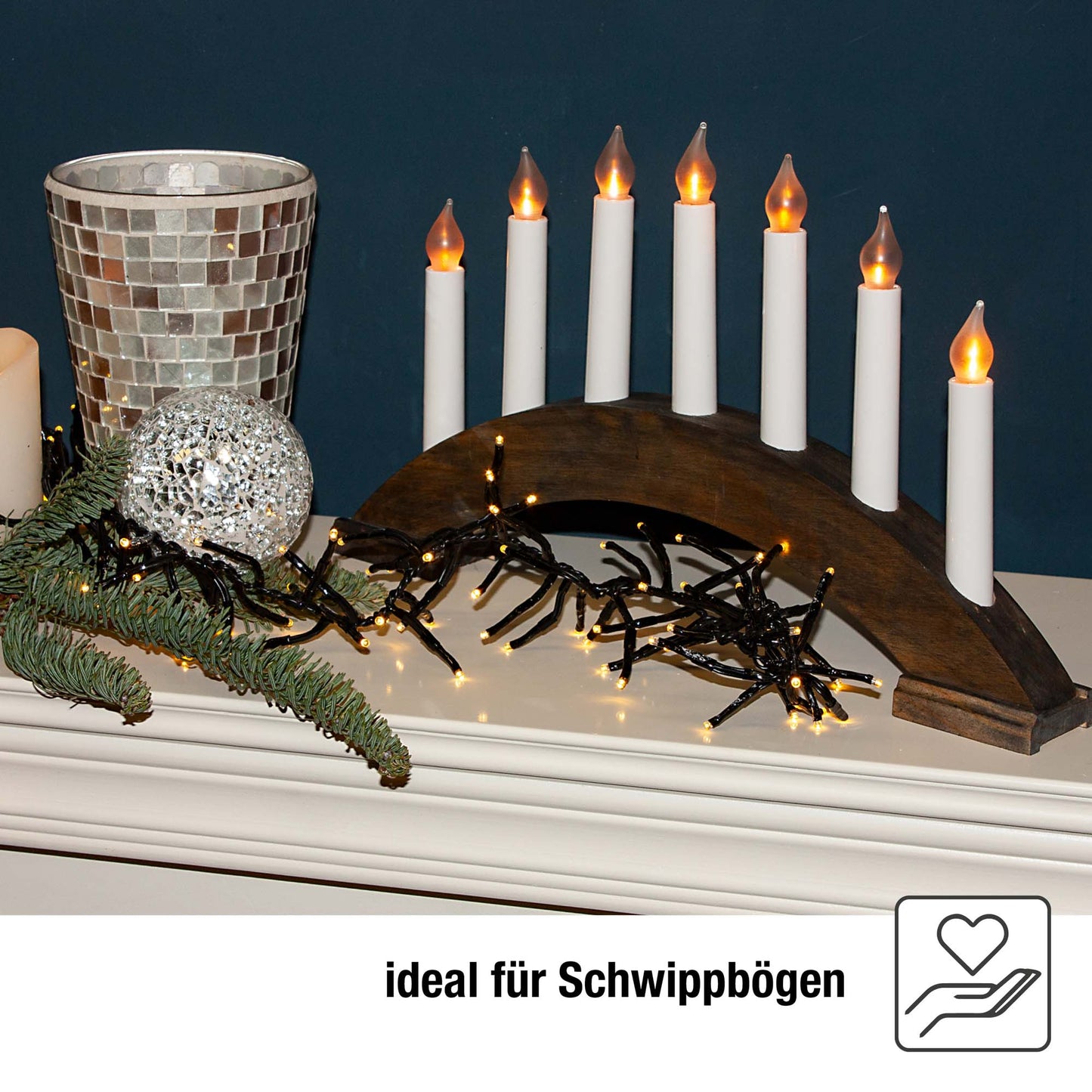 Ersatzkerzen Lichterkette LED-Filament 10-55V 0,5W für Lichterketten & Schwibbogen, 5 Stk Riffelkerzen E10, für 4-24 Brennstellen innen 151305
