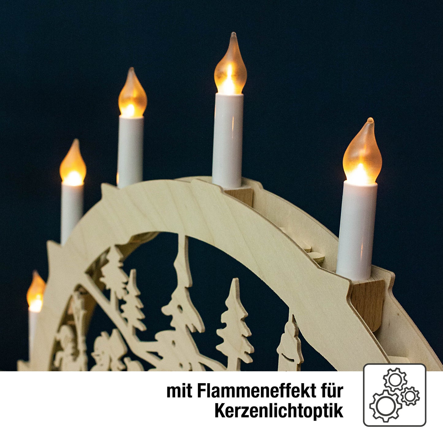 Ersatzkerzen Lichterkette LED-Filament 10-55V 0,5W für Lichterketten & Schwibbogen, 5 Stk Riffelkerzen E10, für 4-24 Brennstellen innen 151305