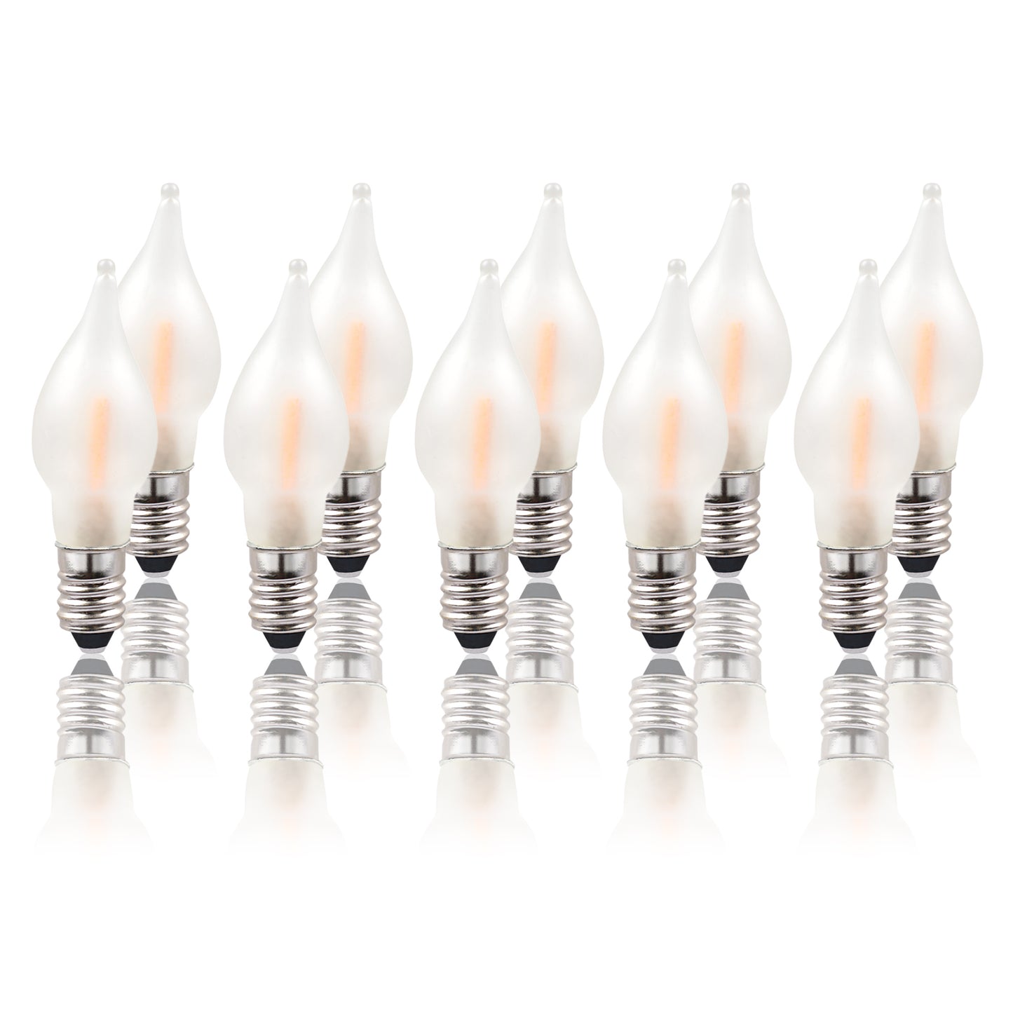 Ersatzkerzen Lichterkette LED-Filament 10-55V 0,5W für Lichterketten & Schwibbogen, 10 Stk Riffelkerzen E10 für 4-24 Brennstellen innen 151312