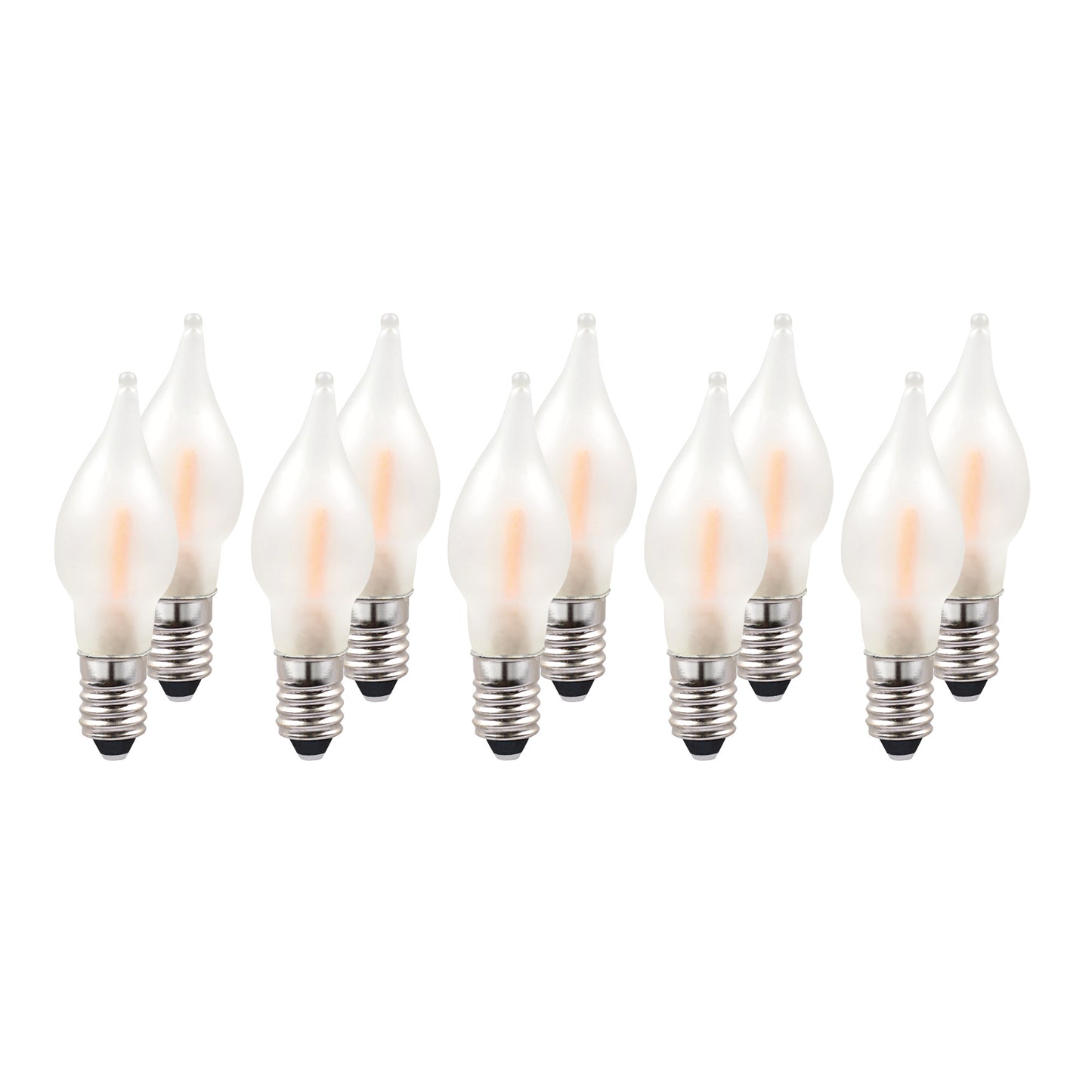 Ersatzkerzen Lichterkette LED-Filament 10-55V 0,5W für Lichterketten & Schwibbogen, 10 Stk Riffelkerzen E10 für 4-24 Brennstellen innen 151312