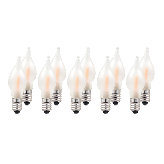 Ersatzkerzen Lichterkette LED-Filament 10-55V 0,5W für Lichterketten & Schwibbogen, 10 Stk Riffelkerzen E10 für 4-24 Brennstellen innen 151312