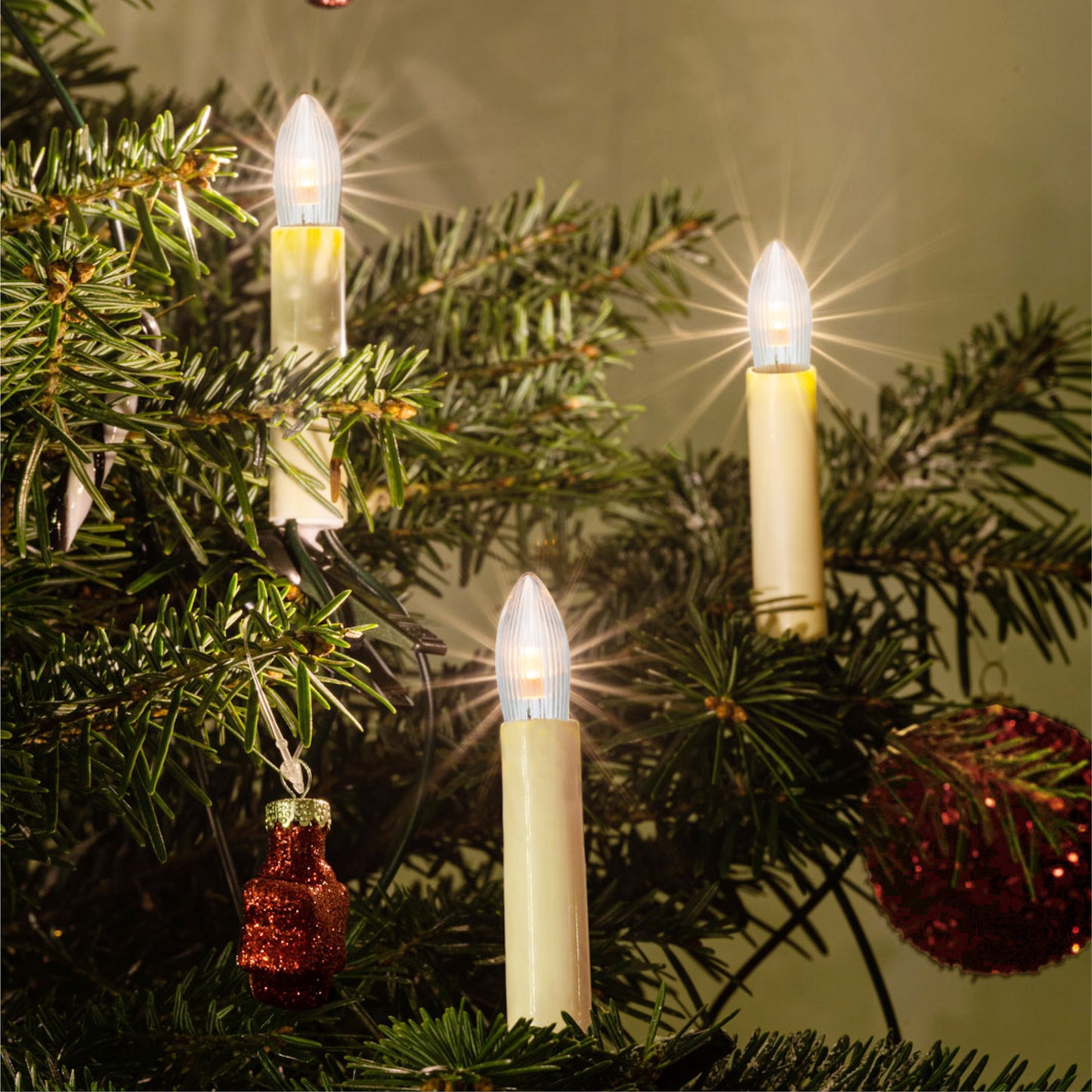 Ersatzkerzen Lichterkette LED 8-55V 0,5W für Lichterketten & Schwibbogen, 10 Stk Riffelkerzen E10 für innen 151350