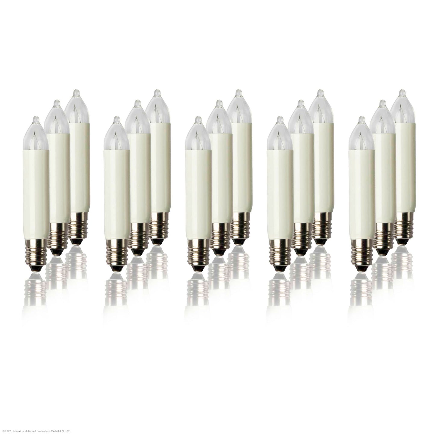 Ersatzkerzen Lichterkette 12V 3W für Lichterketten & Schwibbogen, 15 Stk Kleinschaftkerzen E10 für 20 Brennstellen innen & außen 151381