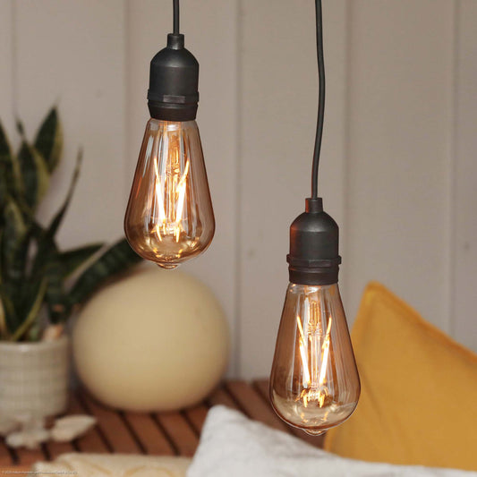 2er Set LED-Filament Vintage-Lampe,Ø6,4 * 13,8 cm,  goldfarben, mit Fernbedienung und Timer, batteriebetrieben_150407 x 2
