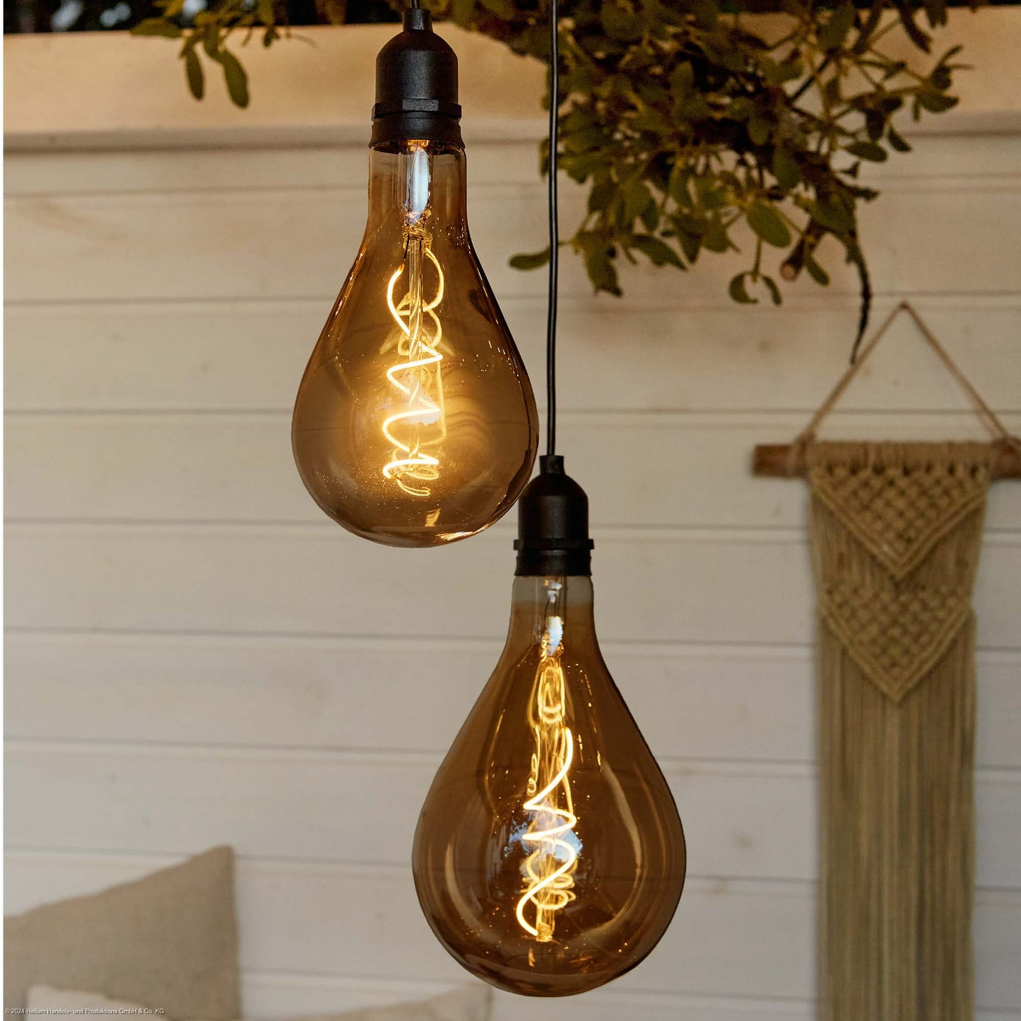LED-Filament Vintage-Lampe,Ø13 * 27 cm,  "Smokey", mit Fernbedienung und Timer, batteriebetrieben_ 2er Set aus 150452