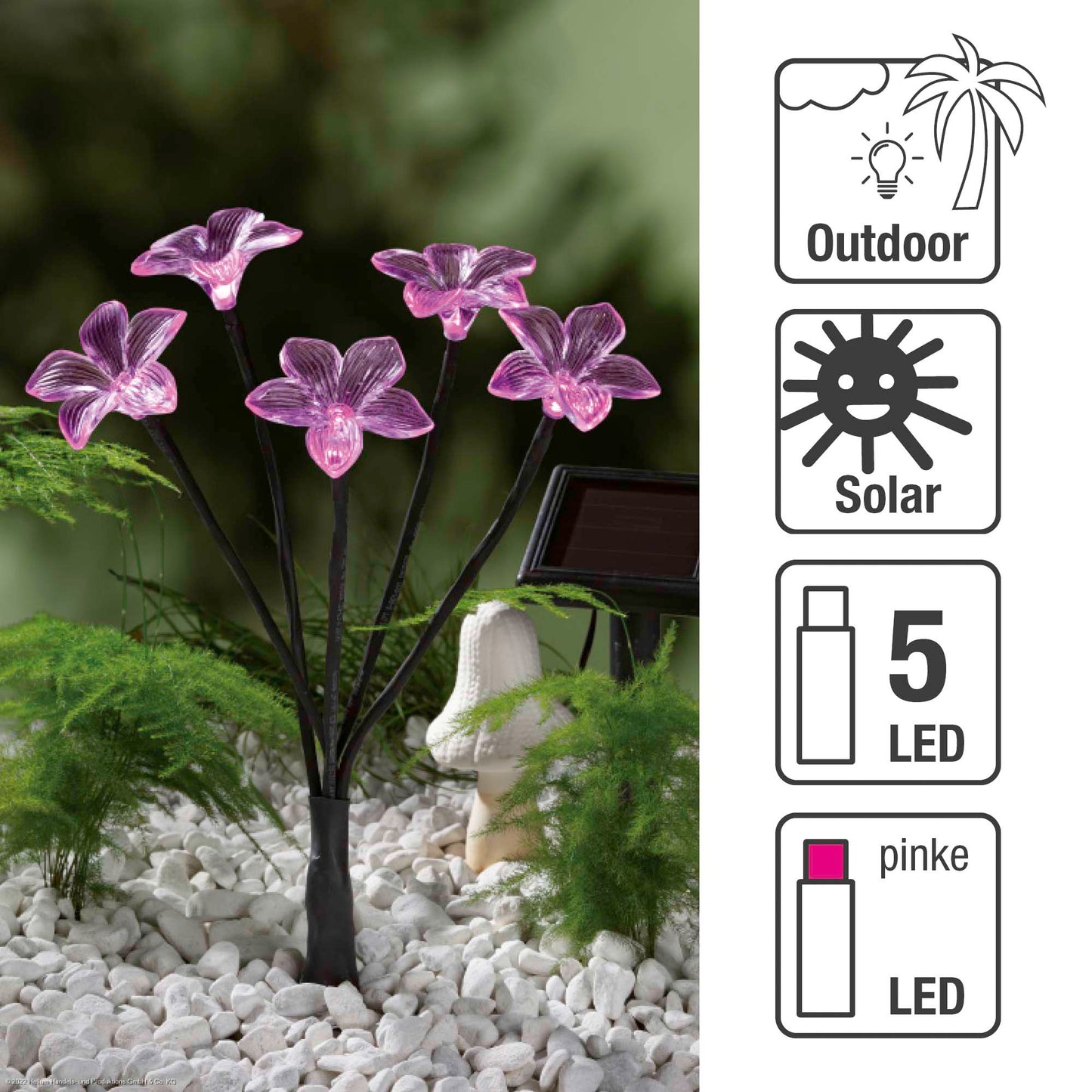 4er Set LED Solar Blumen, Solarlampen für außen mit LED Blume, Gartenlicht LED