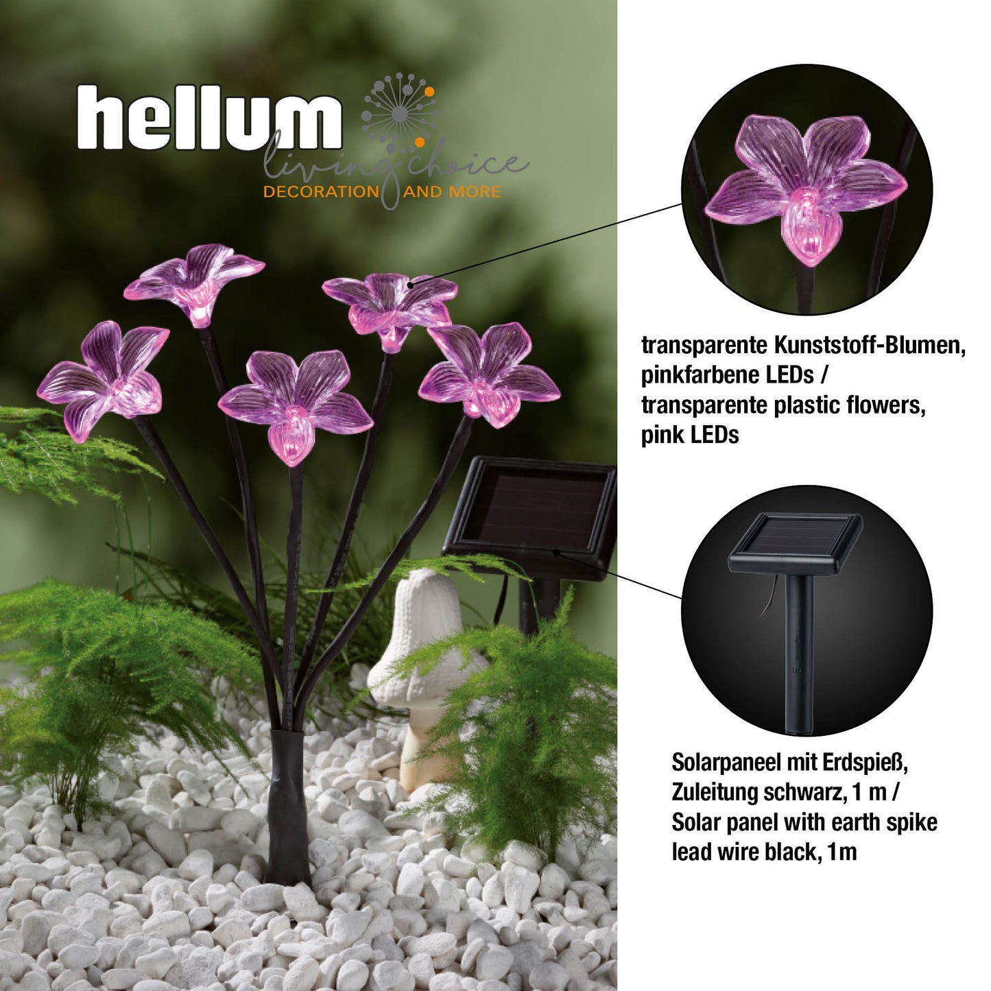 4er Set LED Solar Blumen, Solarlampen für außen mit LED Blume, Gartenlicht LED