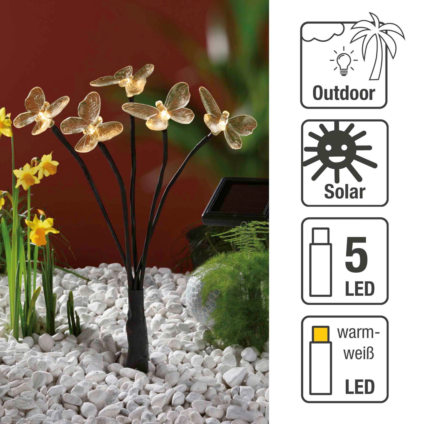 4er Set LED-Solarstab 'Schmetterling'