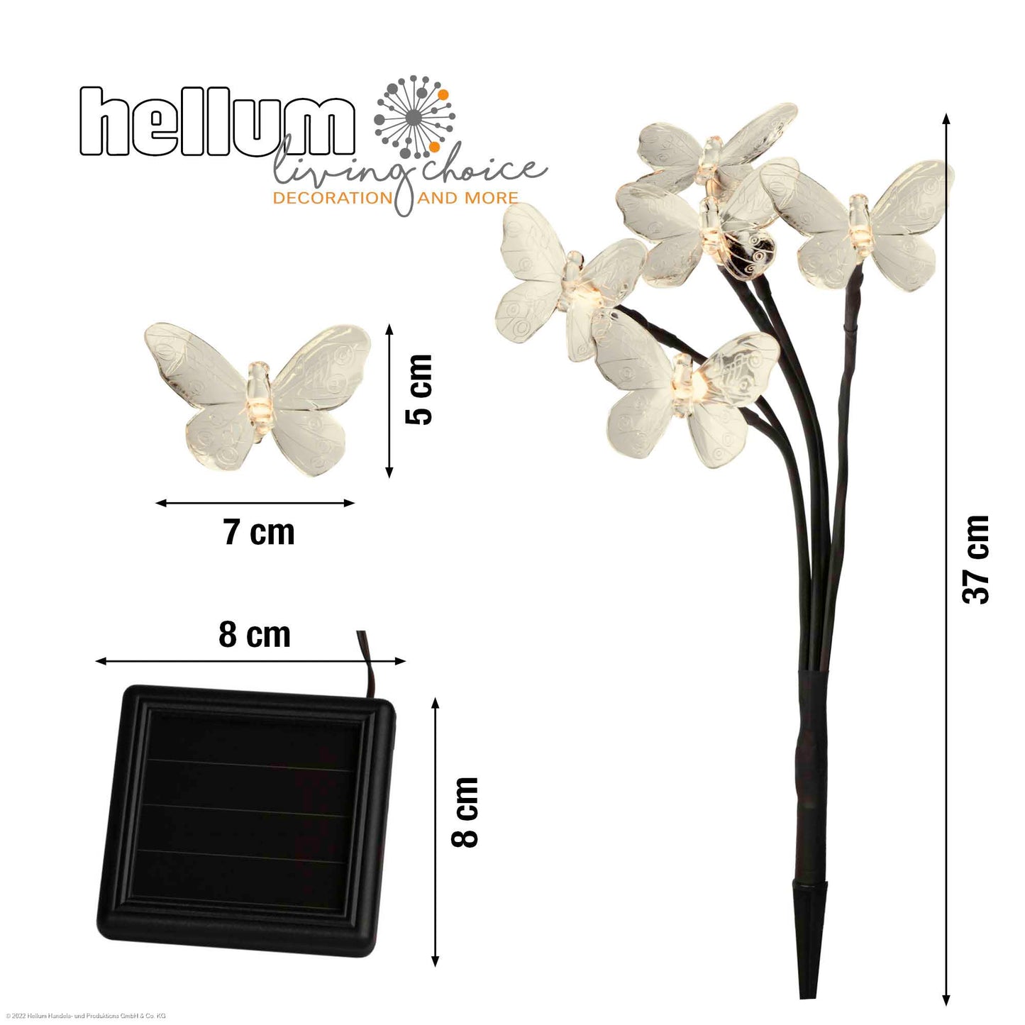 4er Set LED-Solarstab 'Schmetterling'