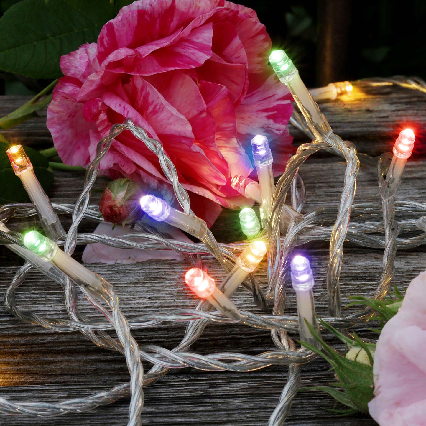 Hellum LED Lichterkette, 40 LEDs, bunt, beleuchtet 5,85m, 8 Leuchtmodi, für innen 560473