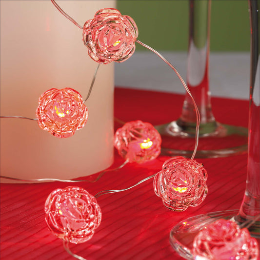 Hellum LED Rosenlichterkette, 20 LED, beleuchtet 3,8 m, batteriebetrieben, Innen, 2-er Set 151572