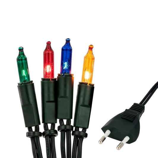 35-tlg. Minikette, grün/bunt, Euro-Stecker, fürr innen