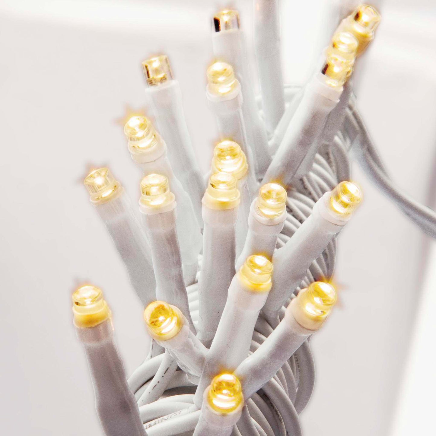 100-tlg. LED-Lichterkette für innen, klassisch warm-weiß, weißes-Kabel, Euro-Stecker