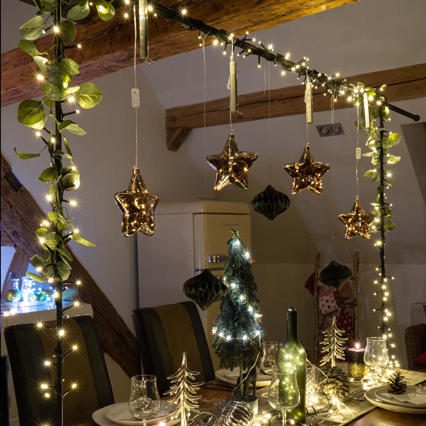 Hellum LED Lichterkette, 448 LEDs, warmweiß, beleuchtet 8,94 m, für außen 152401