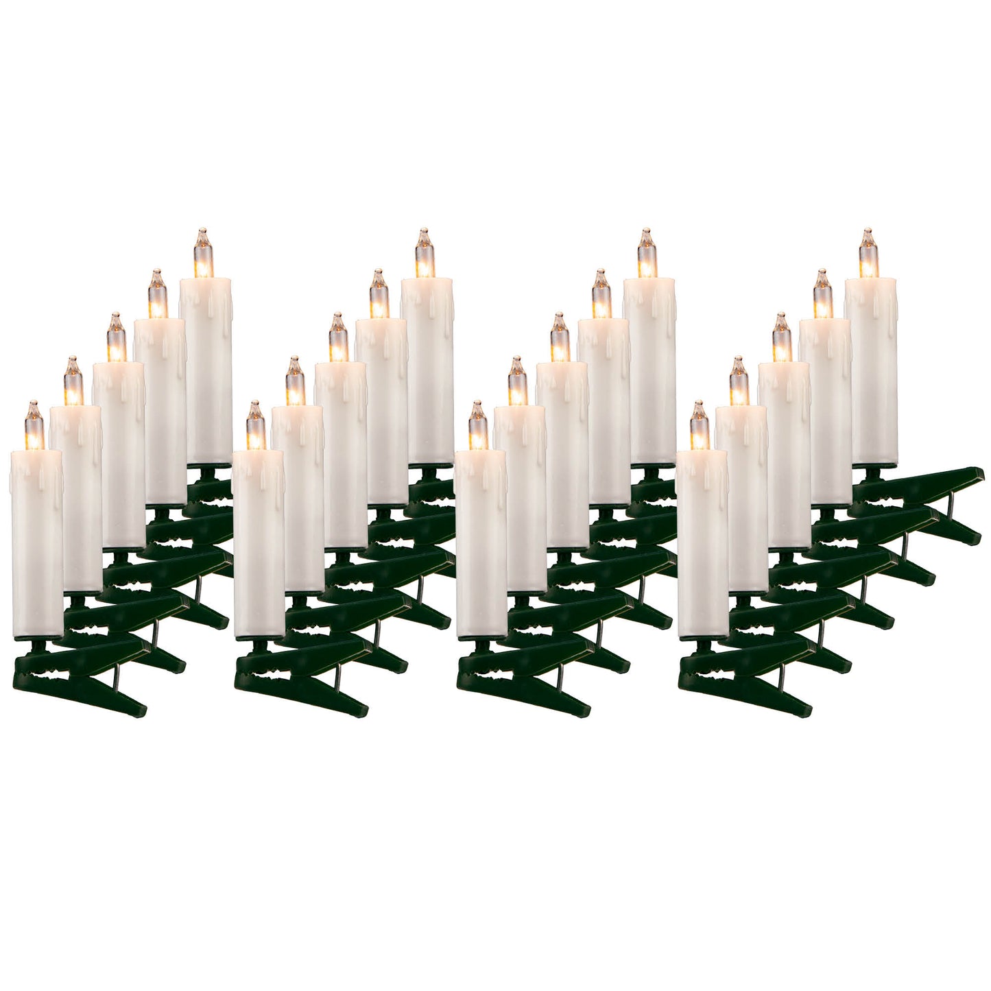 Lichterkette Mini mit 20 Schaftkerzen für innen 12,5m weiß