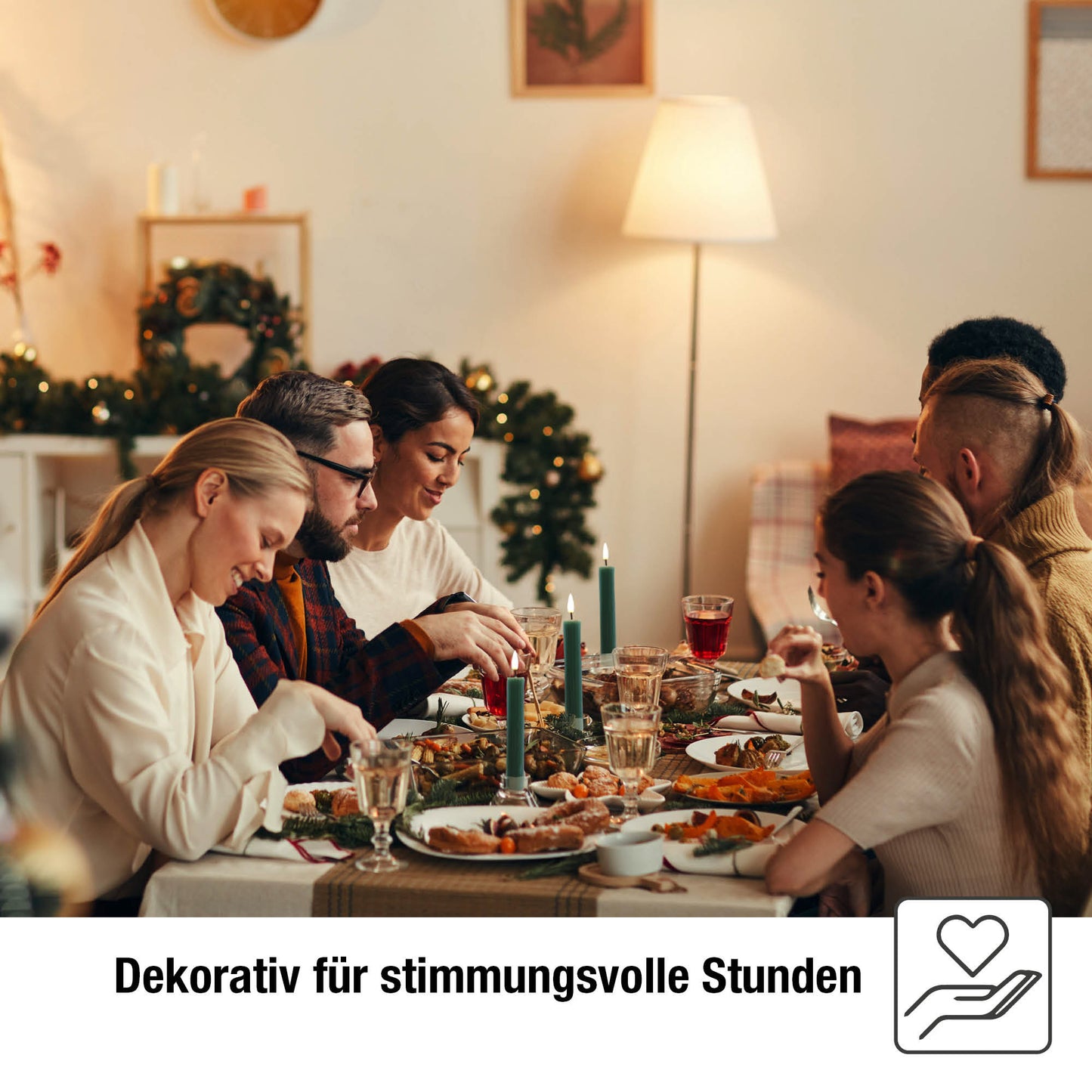 LED Stabkerzen dunkelgrün 4 Stück aus Echtwachs, mit Timer und Fernbedienung, batteriebetrieben 153255