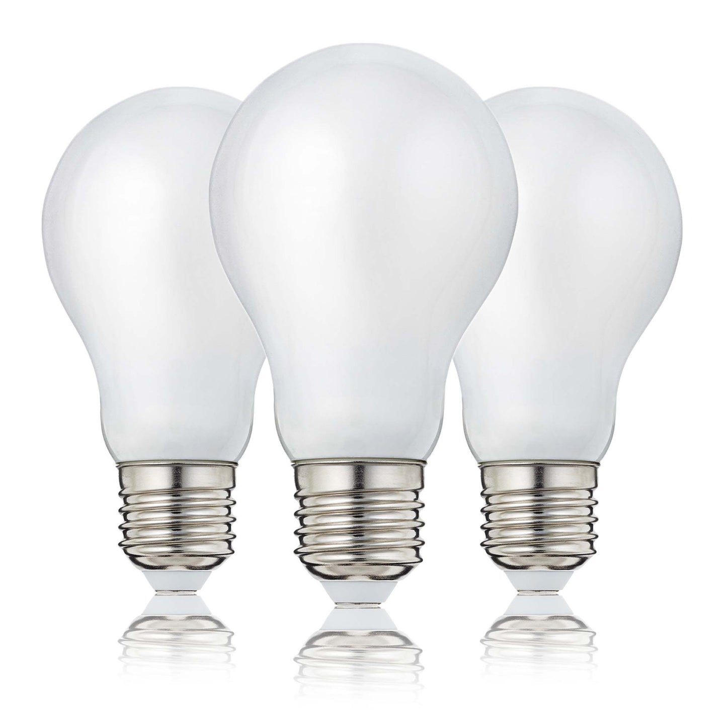 3er-Set LED-Filament-Lampe A60, E27, 7W, Glas milchig, 806 lm