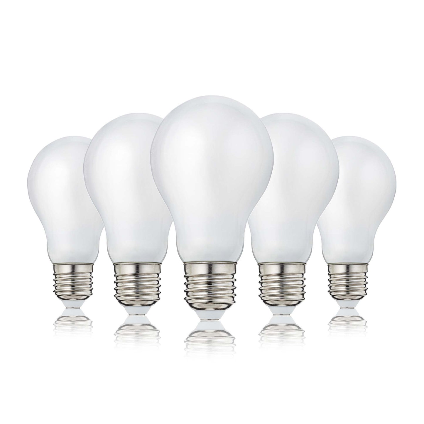 5er-Set LED-Filament-Lampe A60, E27, 7W, Glas milchig, 806 lm