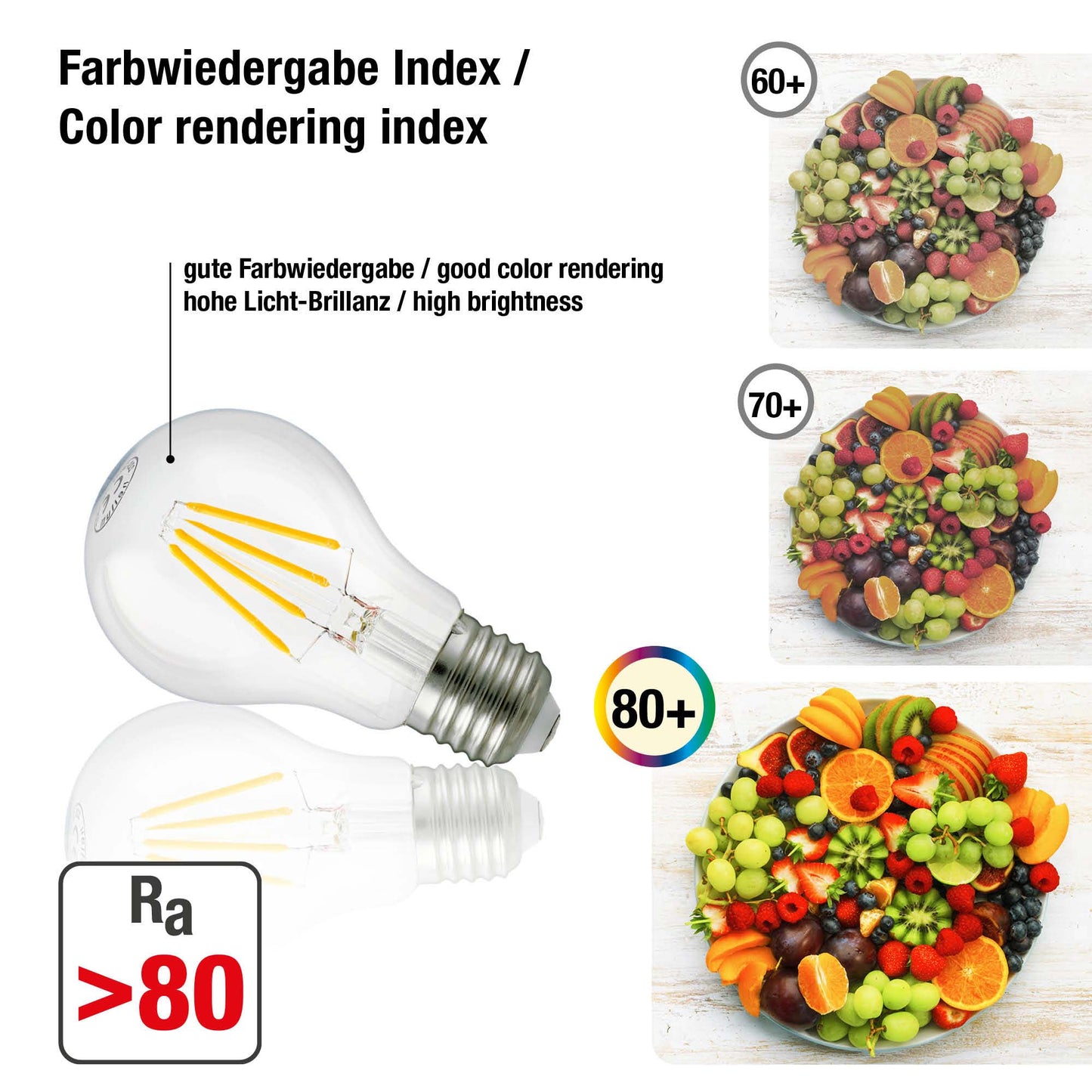 5er-Set_LED-Glühlampe A60,  E27, 4,2 W dimmbar, 470 lm, klar