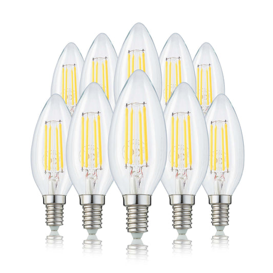 10er-Set_LED-Kerzenlampe C35,  E14, 4,5  W, 470 lm, klar