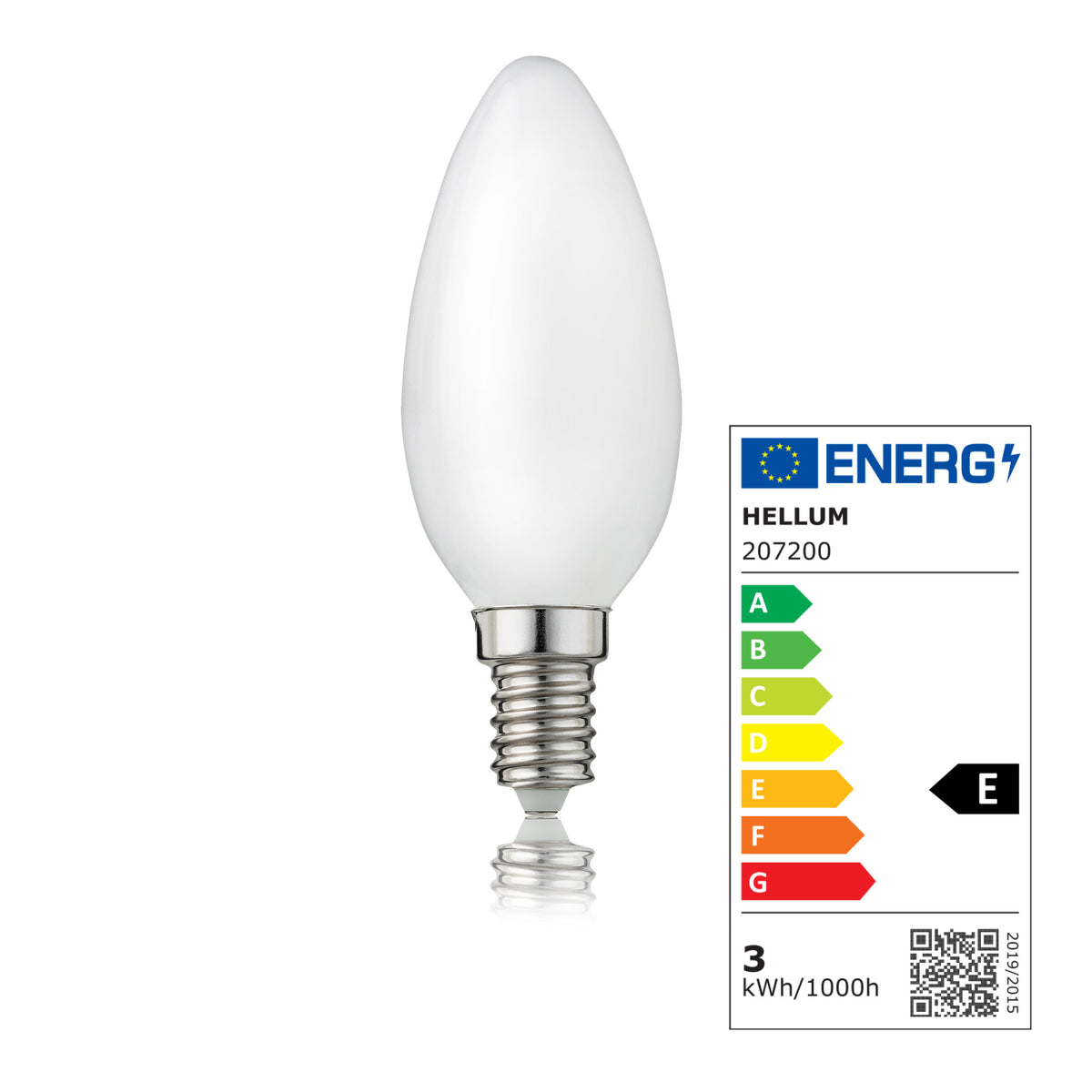LED Kerzenbirne E14, warmweiß, 2,2W 250 Lumen, matt, EPREL ID 2325966