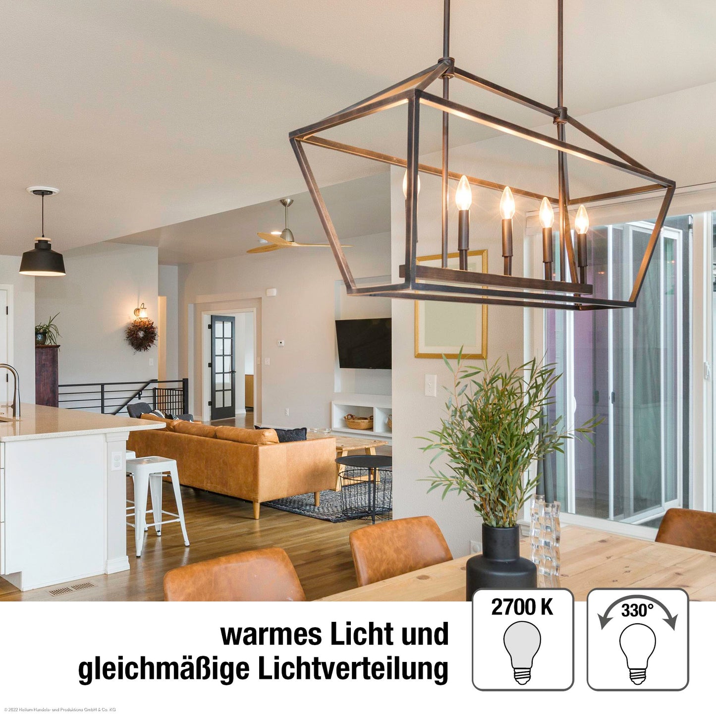 Hellum Kerzenlampe LED-Filament Glühbirne E14 warmweiß, 2,5W, 250 Lumen, C35, 2700 Kelvin matt, 3-er Set 220216