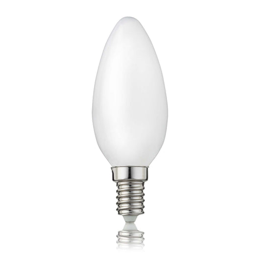 Hellum LED-Filament Glühbirne, E14, 2,5W, 250 Lumen, C35, 2700 Kelvin, warmweiß, matte Kerzenlampe 1 Stück 207200