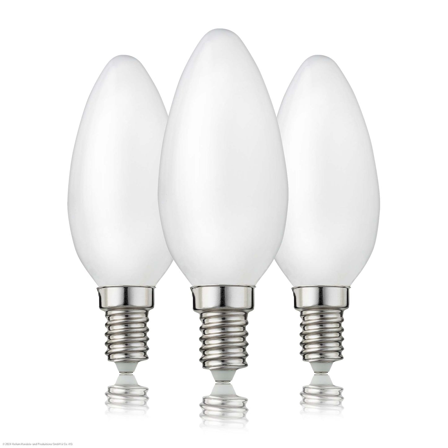 Hellum Kerzenlampe LED-Filament Glühbirne E14 warmweiß, 2,5W, 250 Lumen, C35, 2700 Kelvin matt, 3-er Set 220216