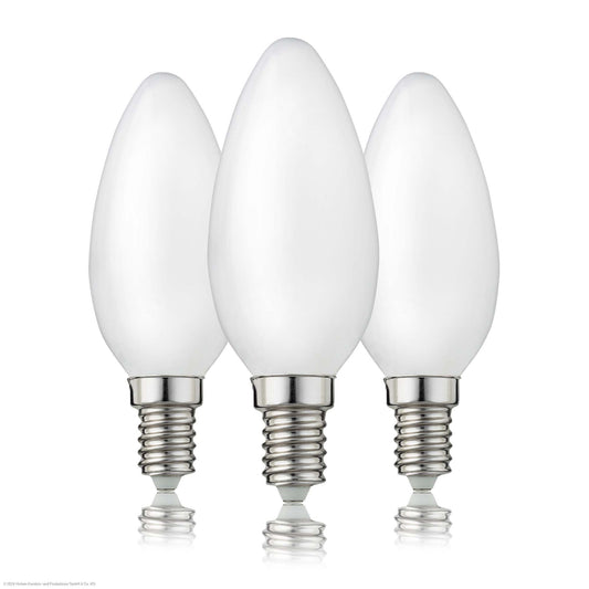 Hellum Kerzenlampe LED-Filament Glühbirne E14 warmweiß, 2,5W, 250 Lumen, C35, 2700 Kelvin matt, 3-er Set 220216