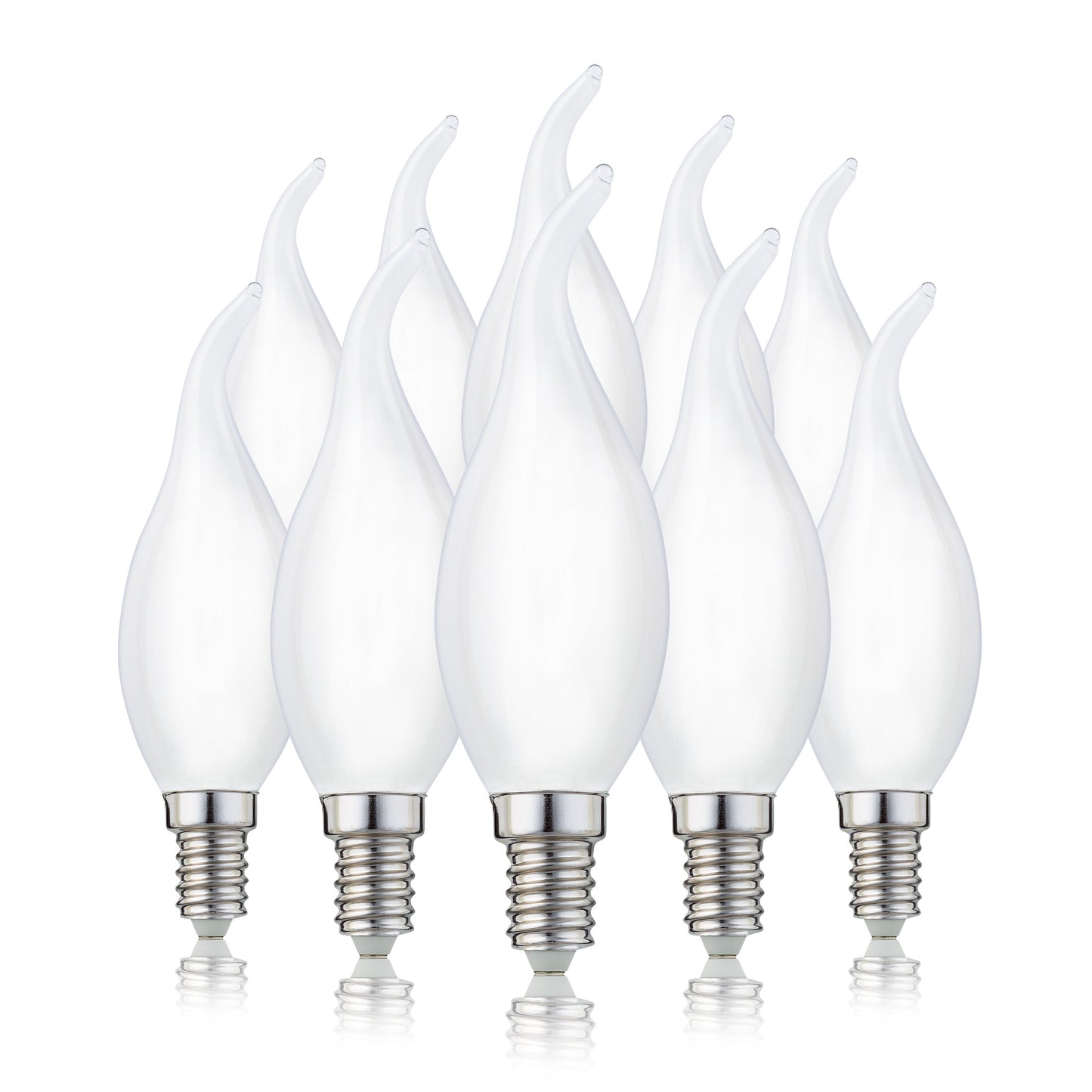 10er-Set_LED-Windstoßlampe CA35,  E14, 2,2 W, 250 lm, matt