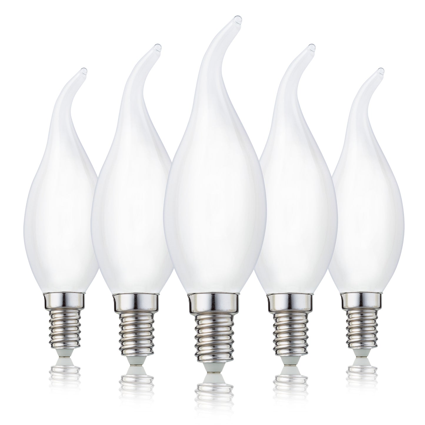 5er-Set_LED-Windstoßlampe CA35,  E14, 2,2 W, 250 lm, matt