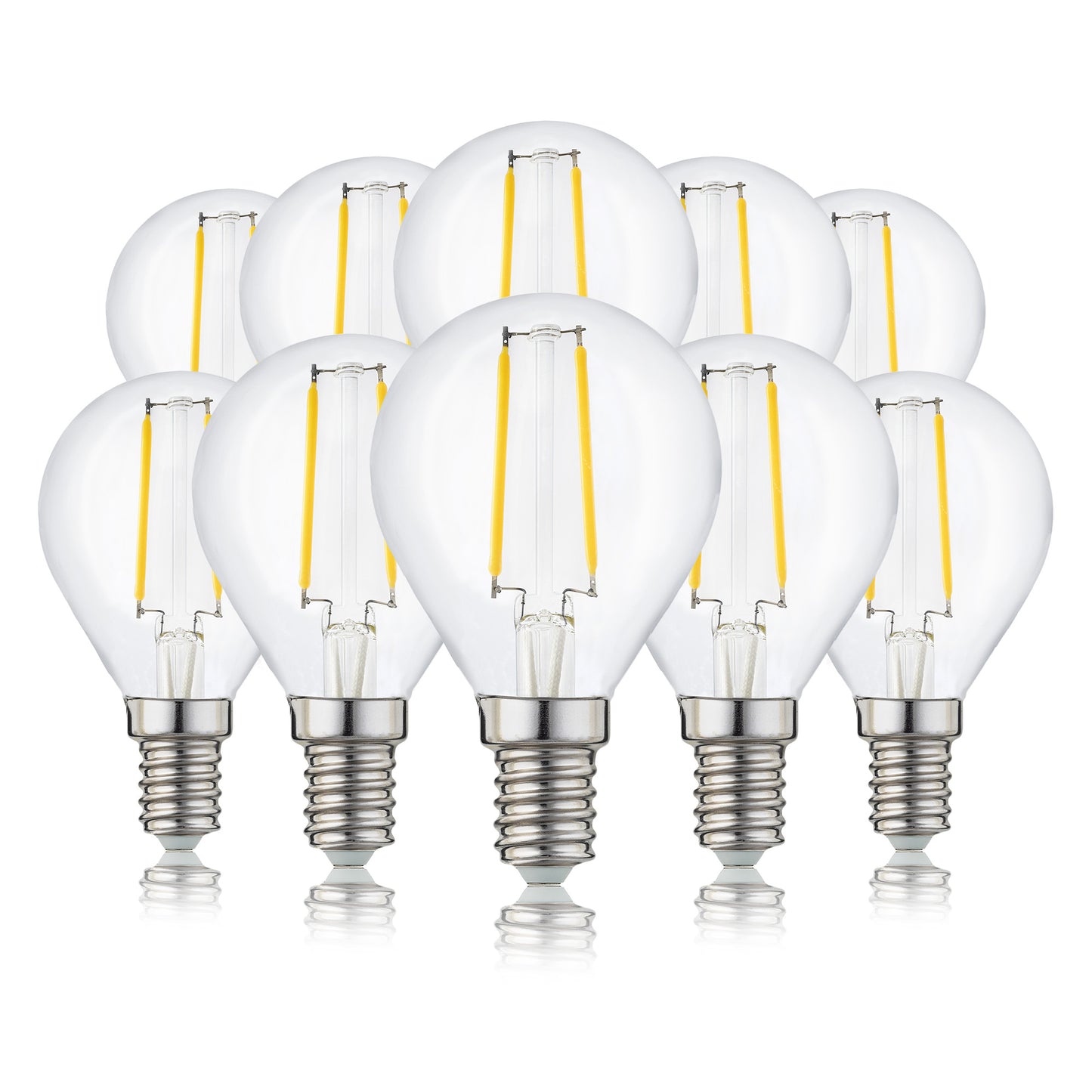 10er-Set_LED-Tropfenlampe G45,  E14, 2,2 W, klar