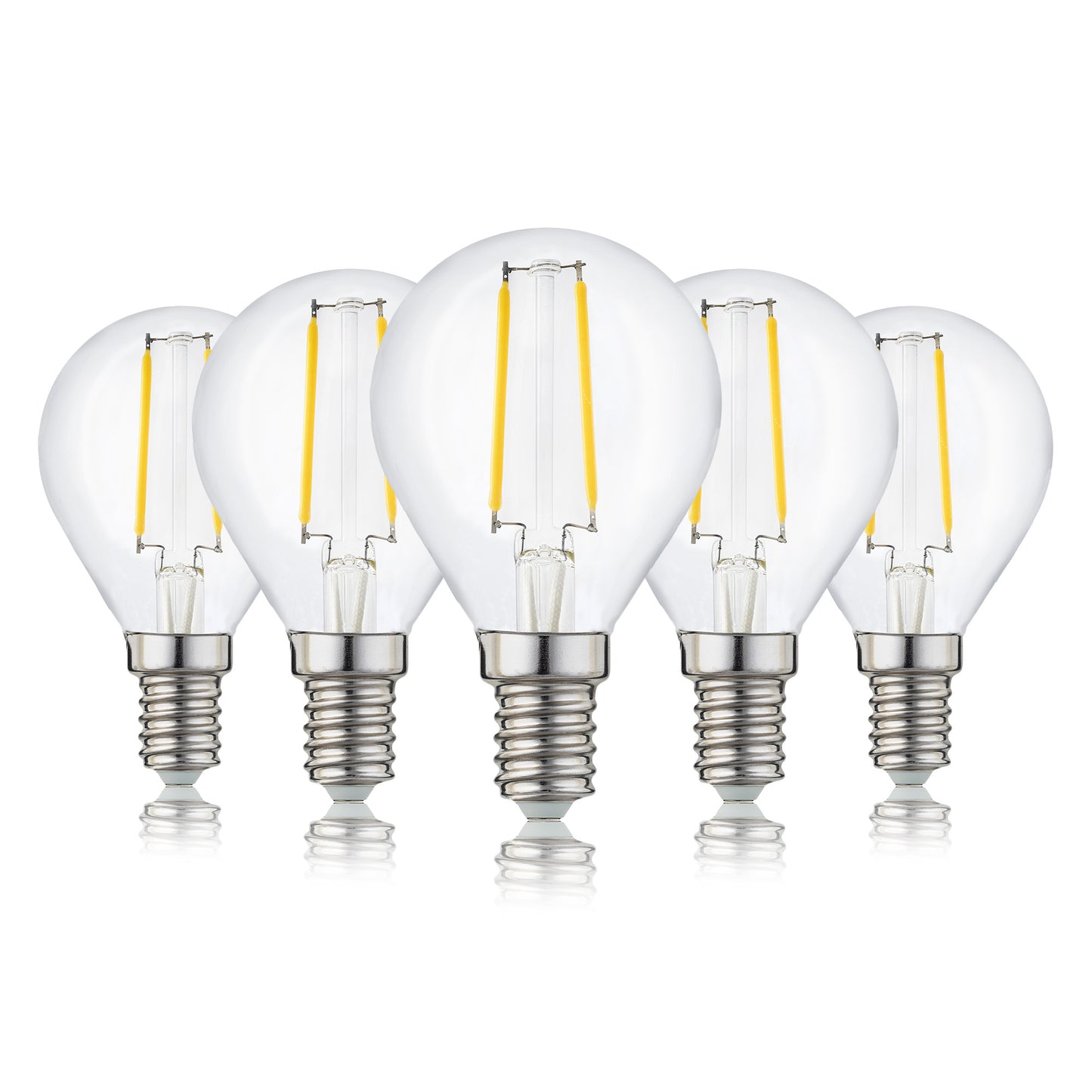 5er-Set_LED-Tropfenlampe G45,  E14, 2,2 W, klar