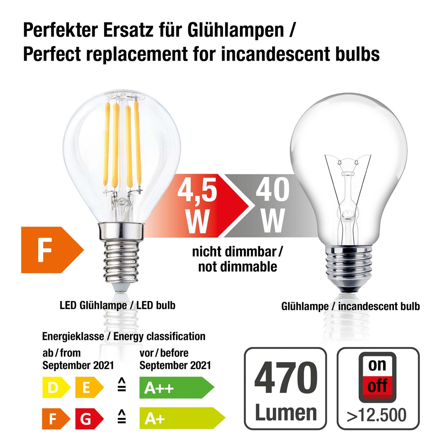 3er-Set_LED-Tropfenlampe G45,  E14, 4,5 W, 420 L, klar