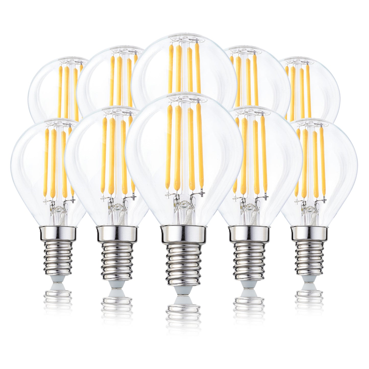 10er-Set_LED-Tropfenlampe G45,  E14, 4,2 W, 470lm, klar