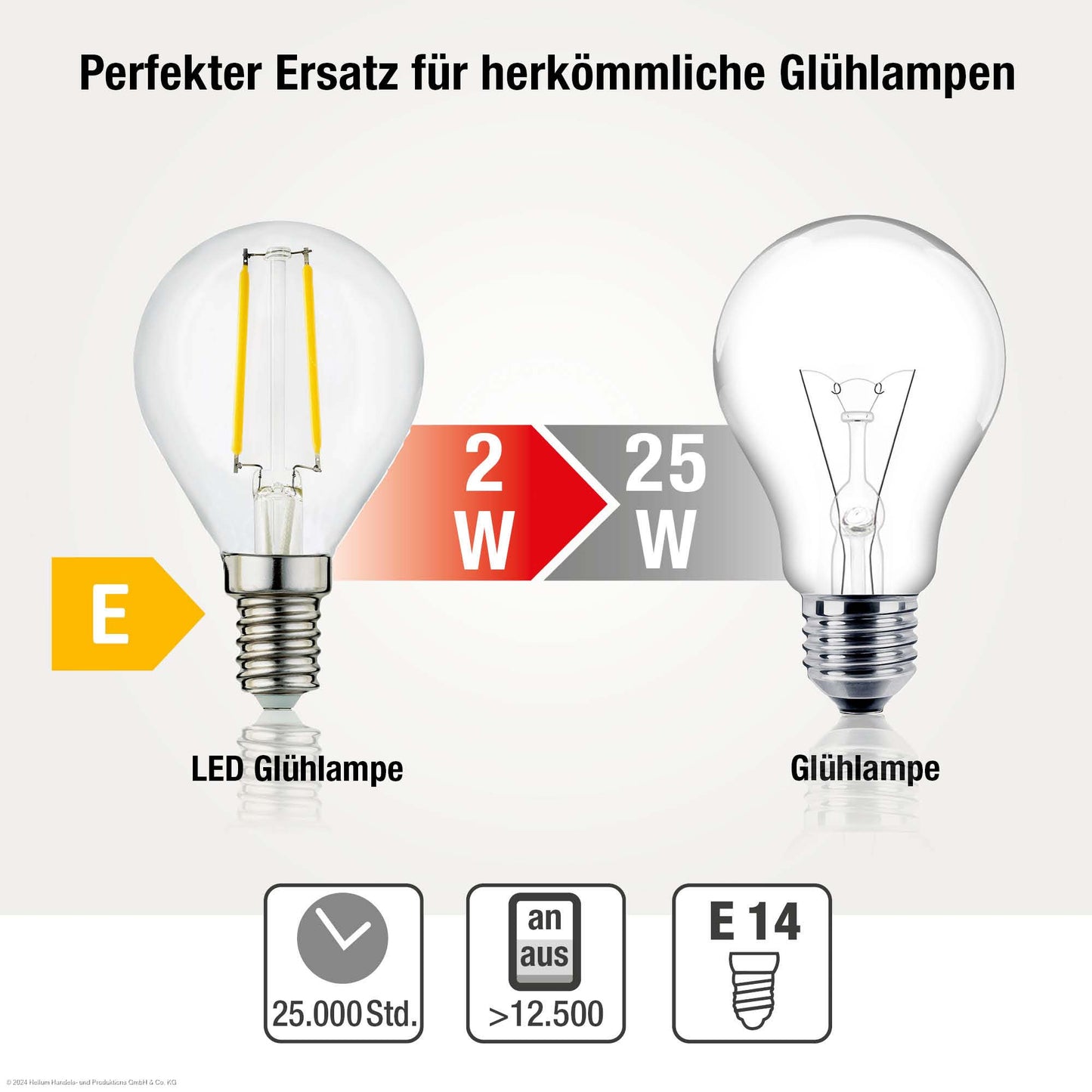 10er-Set_LED-Tropfenlampe G45,  E14, 2,2 W, klar
