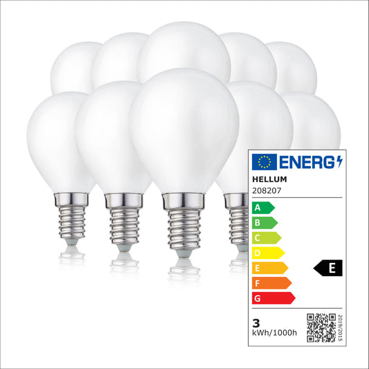 LED Glühbirne E14, 10er Set warmweiß, 2,2W 250 Lumen, matt, EPREL ID 2165576