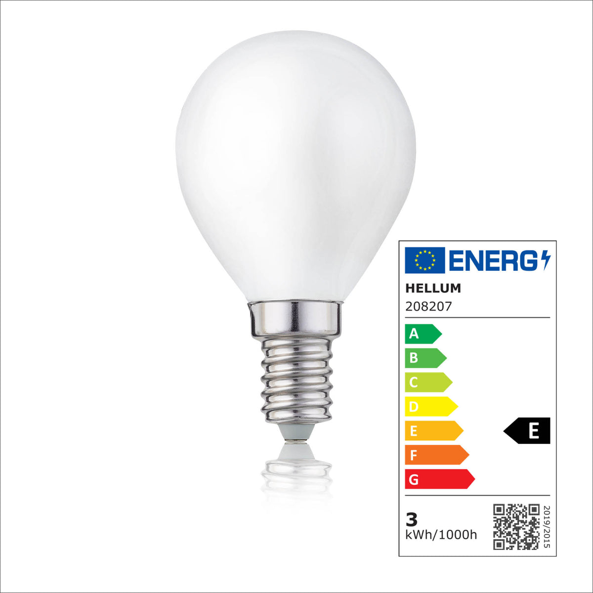 LED Glühbirne E14, warmweiß, 2,2W 250 Lumen, matt, EPREL ID 2165576