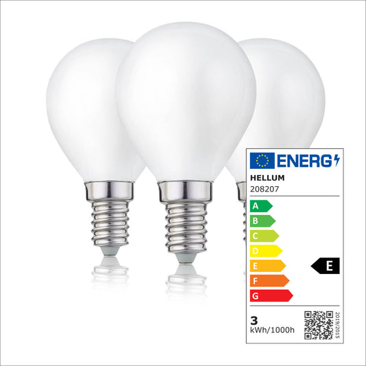 LED Glühbirne E14, 3er Set warmweiß, 2,2W 250 Lumen, matt, EPREL ID 2165576
