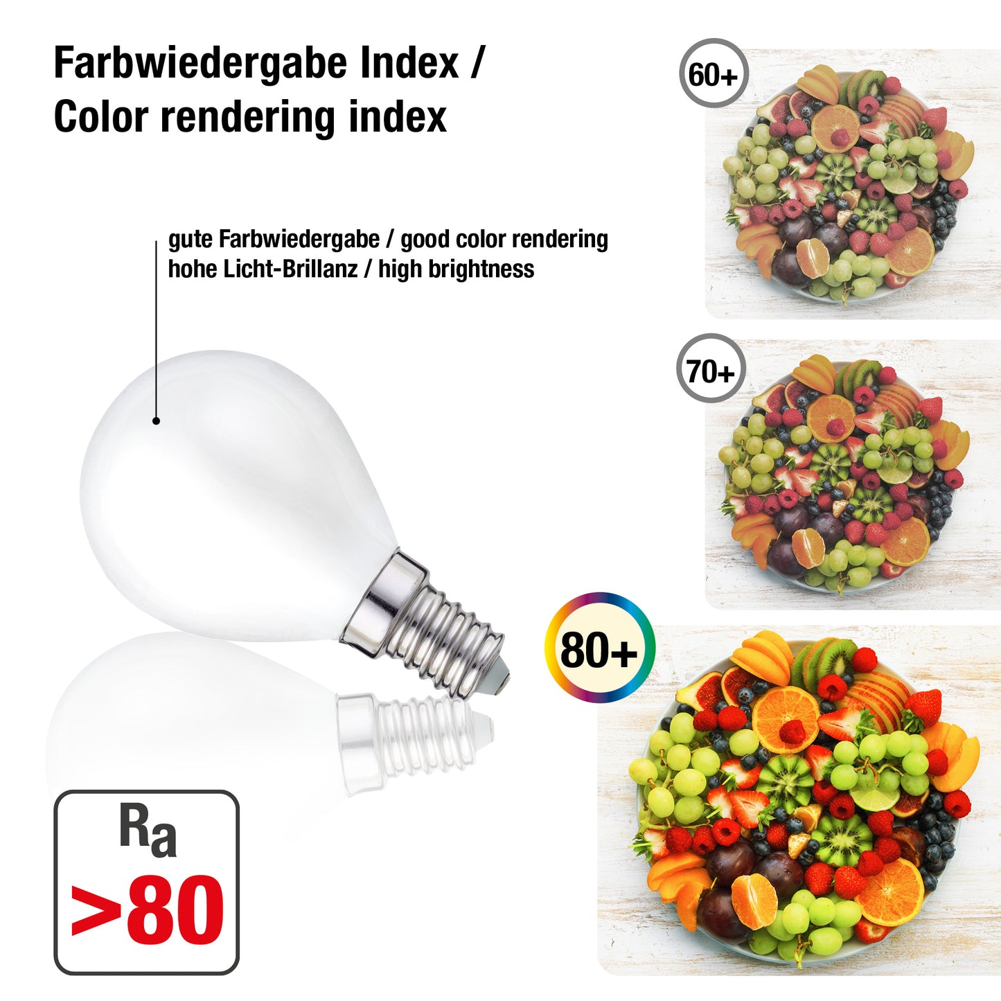 Hellum LED- Filament Glühbirne, Lampe E14 Warmweiß 2700 K, 4,5 W, G45 matt 1 Stück 208214