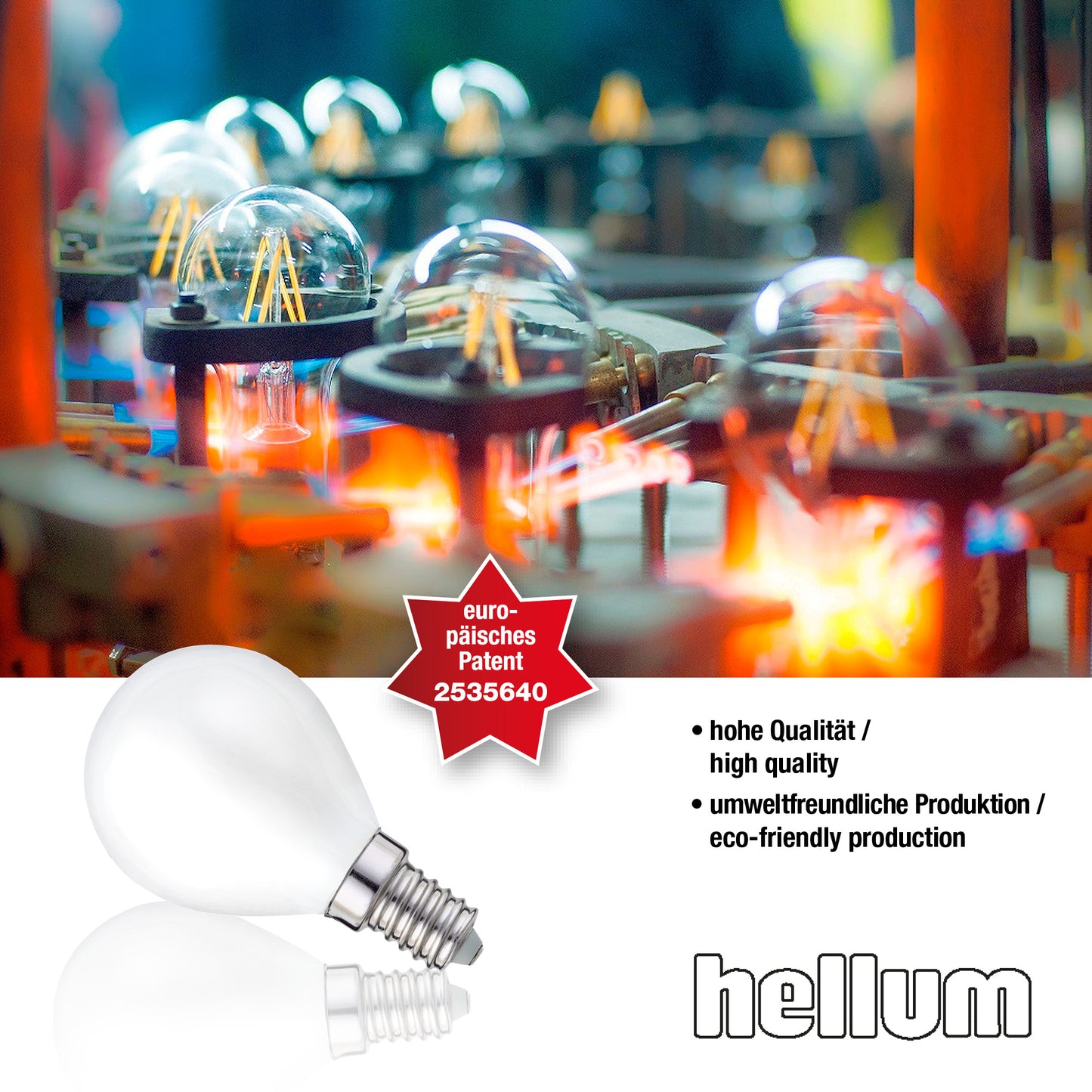 Hellum LED- Filament Glühbirne, Lampe E14 Warmweiß 2700 K, 4,5 W, G45 matt 1 Stück 208214