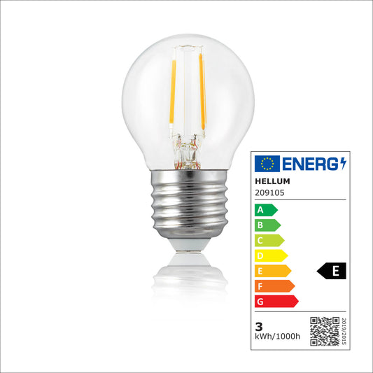LED Glühbirne E27, warmweiß, 2,2W 250 Lumen, klar, EPREL ID 2165830
