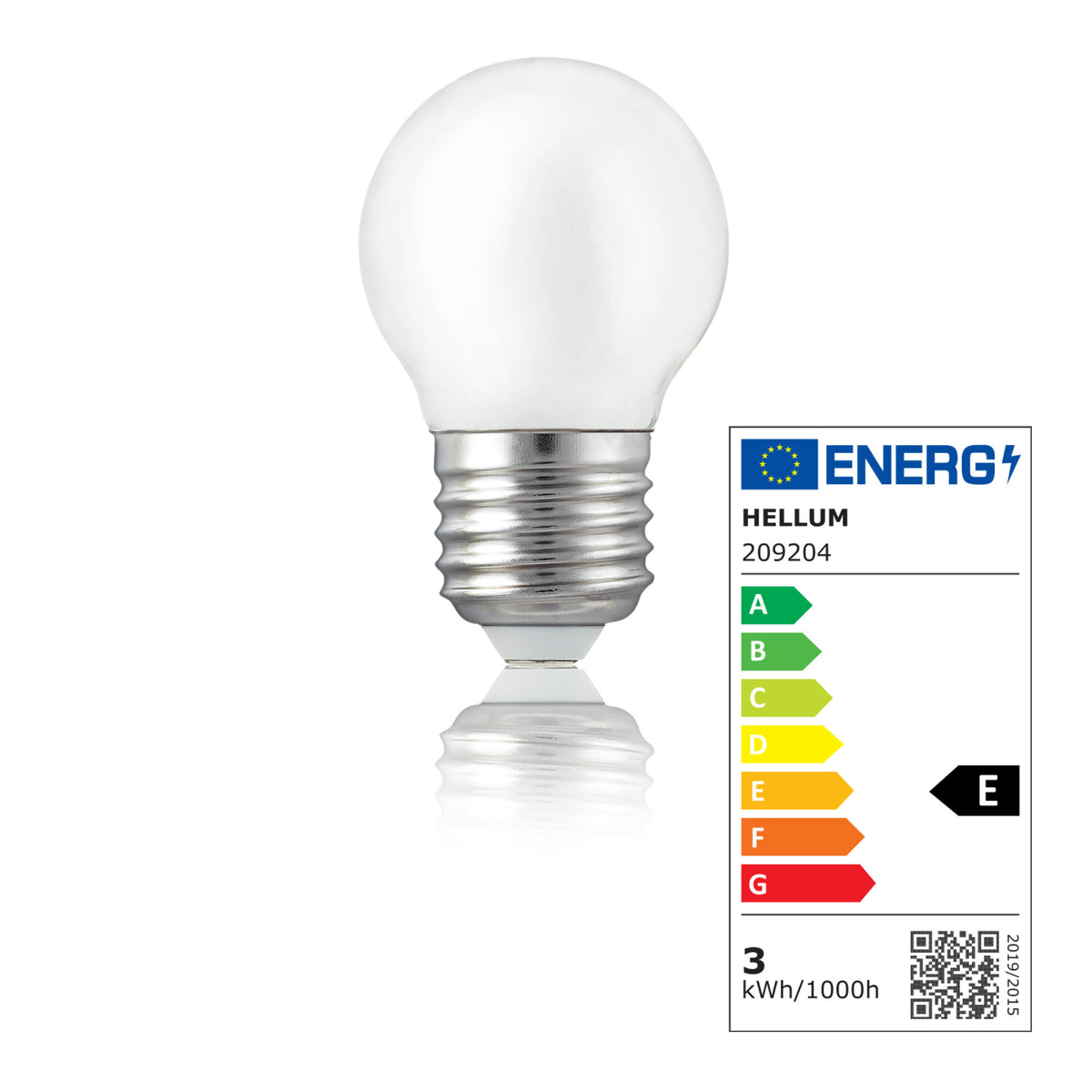 LED Glühbirne E27, warmweiß, 2,2W 250 Lumen, matt, EPREL ID 2181336