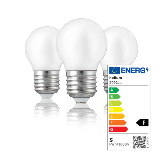 LED Glühbirne E27, 3er Set warmweiß, 4,5W 470 Lumen, matt, EPREL ID 941770