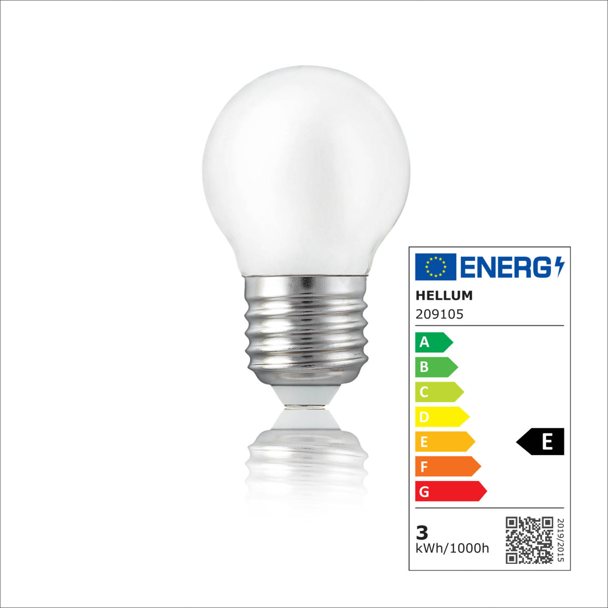 LED Glühbirne E27, warmweiß, 4,5W 470 Lumen, matt, EPREL ID 941770
