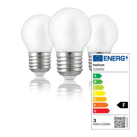 LED Glühbirne E27, 3er Set warmweiß, 2,5W 250 Lumen, matt, EPREL ID 1358573