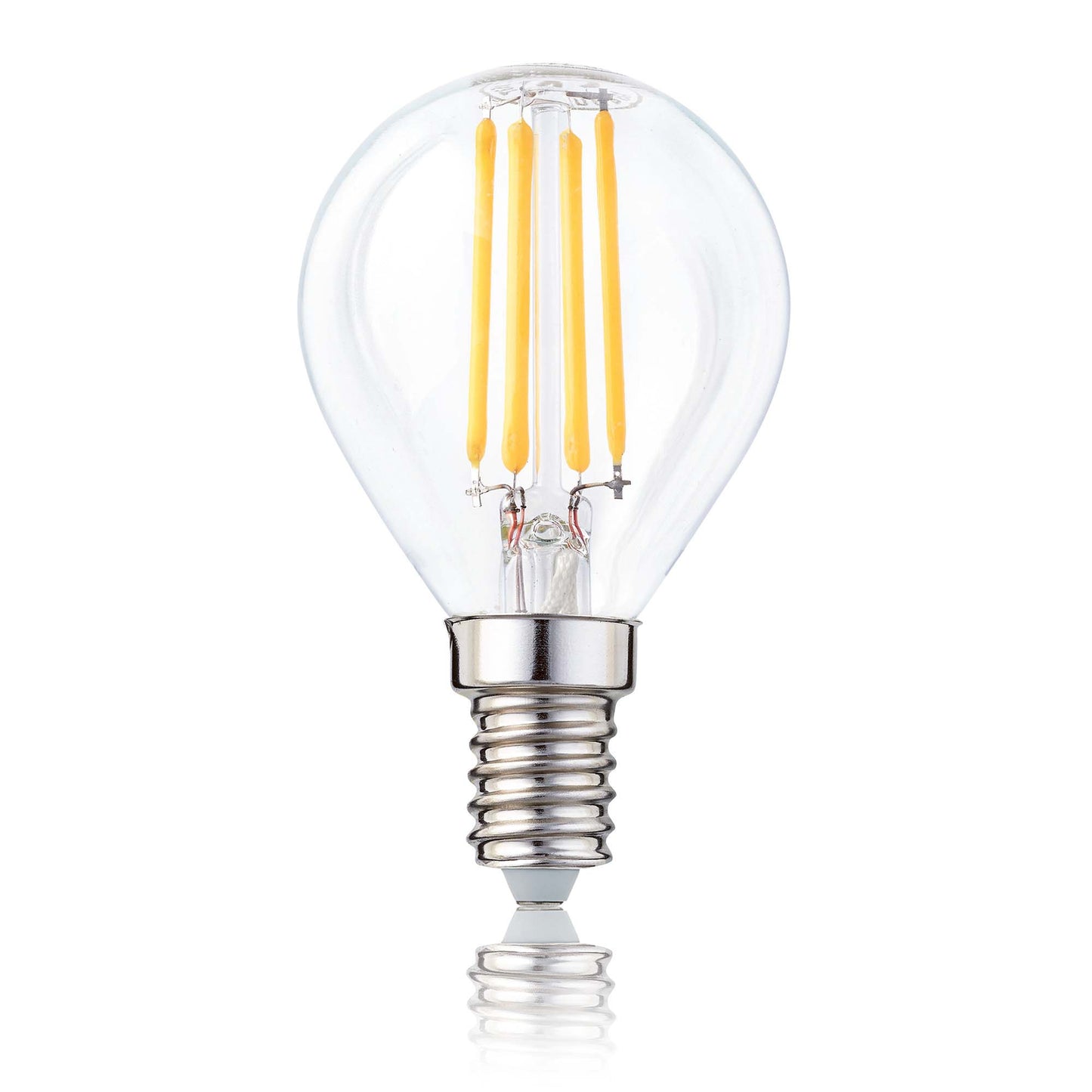 LED-Glühlampe G45, E14, 4,2 W, klar, dimmbar, Ra 90, 470 lm, 208139