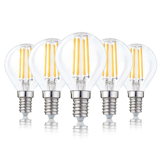 5er-Set LED-Glühlampe G45, E14, 4,2 W, 470 lm, 4 Filamente 220650